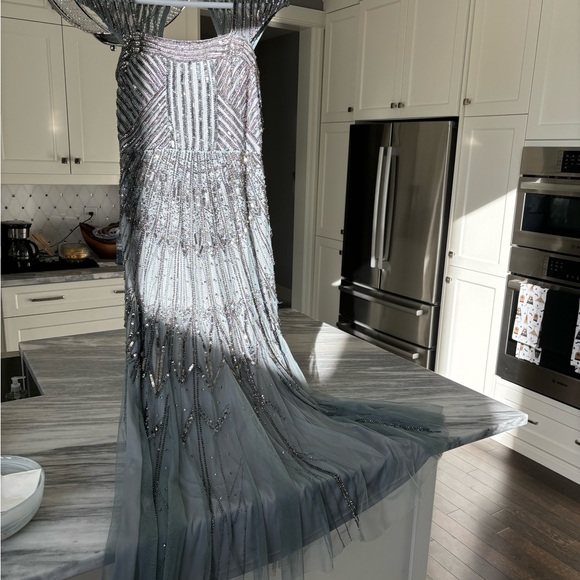 Adrianna Papell  glittering art deco mother of the bride evening dinner gown sz8 - Picture 14 of 16